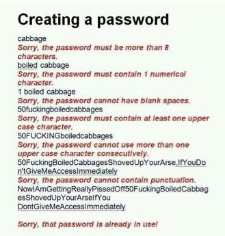 FBAwayEnds's tweet photo. Creating a password fail http://t.co/61Zm7lTewL