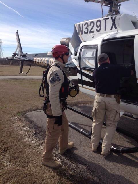 Search &amp; Rescue working w/DPS Aviation and other agencies this afternoon help look for missing person in Comal Co