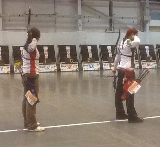 europeanarchery's tweet photo. Intriguing women's recurve 2nd round tie between Olympic silver medalist Aida Roman and her former coach Songi Woo http://t.co/RuJ25Ybi5t