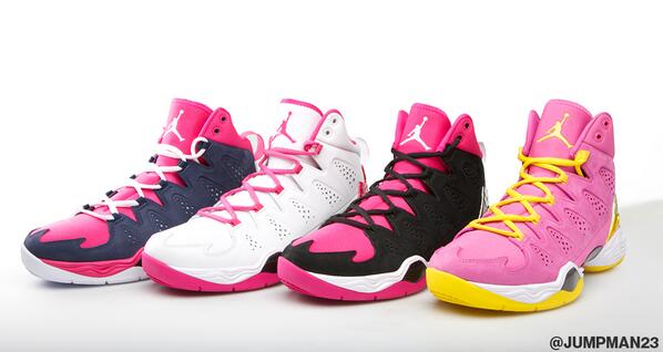 Jumpman23's tweet photo. This weekend @GeorgetownHoops, @UNC_Basketball, @CalMensBBall, and @MarquetteMBB support breast cancer awareness. http://t.co/foJqmv1VwG