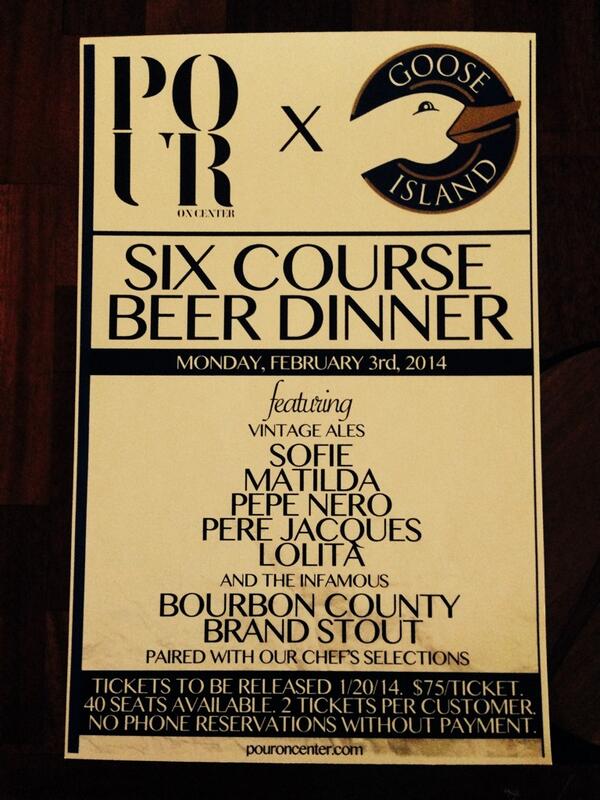 PourOnCtr's tweet photo. Also introducing our second beer dinner featuring six pairings from @GooseIsland and our chef's selections. http://t.co/uLafAvWHQ9