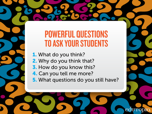 edutopia's tweet photo. 5 Powerful Questions Teachers Can Ask Students: http://t.co/XYI3Qikd2B http://t.co/g8hzzCfNkY