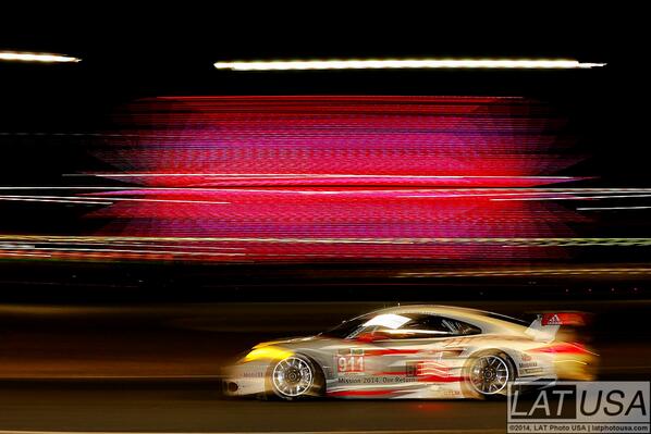 #Rolex24 @DISupdates at night: #911 <a href="/Porsche/">Porsche</a> of <a href="/NickTandyR/">Nick Tandy</a> <a href="/RichardLietz/">Richard Lietz</a> <a href="/PatrickPilet/">Patrick  Pilet</a>