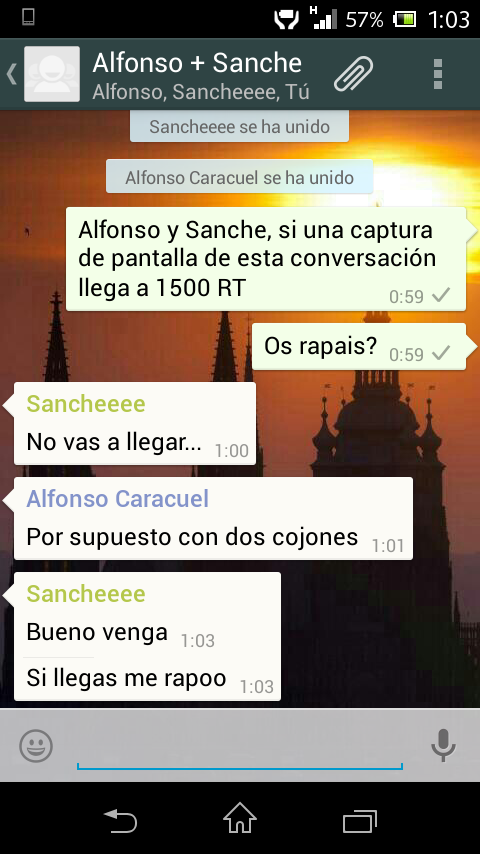 CarlosReyes_96's tweet photo. Por favor, RT por una buena causa...si llega a 1500 RTs @sanchez10c y @Alfonsc3 se rapan!!! http://t.co/To0aLgjWHu