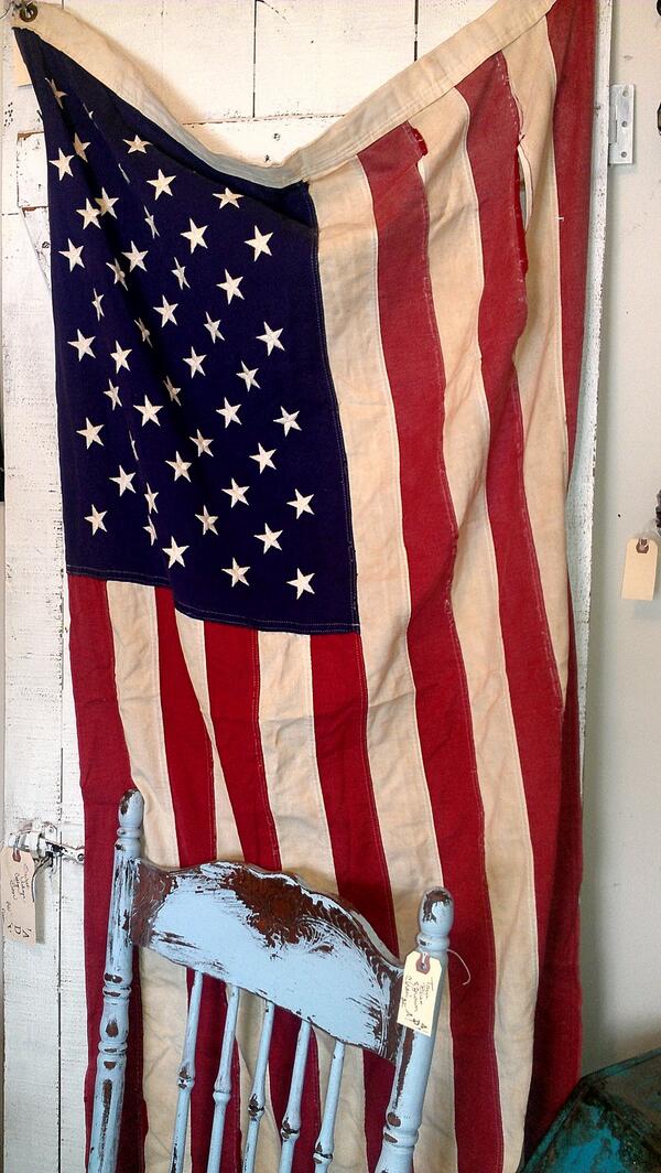 thepinkcabbage's tweet photo. So many new Cabbage arrivals! Here's a peek. Beautifully worn vintage 50 state American flag! http://t.co/3XrQroJKJL