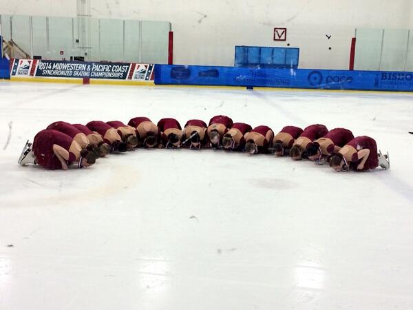 TeamNDSST's tweet photo. Of course we had to kiss the ice.So grateful for this team and the progress we have made.Here's to you! #MicPac2014 http://t.co/WhyXhZWrF1