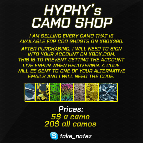 HyphyHyphyy's tweet photo. I Will Be Doing Camos All Day Tomorrow So Hmu! Tweet At Me Now Ill Get Back To You ASAP Tom! http://t.co/re6DPN3rRh