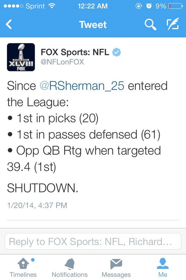 1_goaLL's tweet photo. @NFLonFOX @RSherman_25 @RealSkipBayless skip, numbers don't lie! Facts over opinions!! http://t.co/2wOlr4VRqS