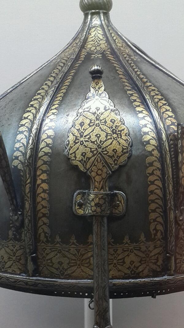 DalrympleWill's tweet photo. The Emperor Akbar's war helmet, now in the Prince of Wales Museum, Bombay http://t.co/XG8hSsaXAO