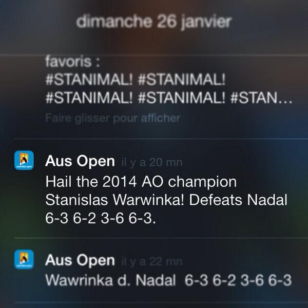 straightsetswin's tweet image. ALL HAIL @stanwawrinka, the @AustralianOpen 2014 Men's Singles Champion! 👏 🎉 💝 #Stanimal #SupportStan