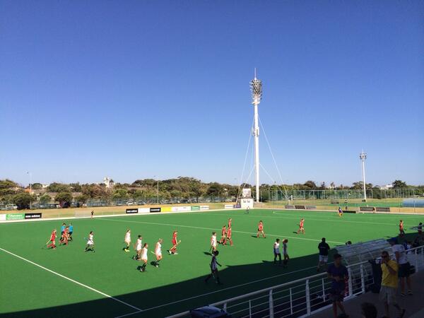Supporting the <a href="/sawomenshockey/">SA Hockey Women</a> 
Half time 3-0 over Belgium! <a href="/JohnoMeintjes/">Johno Meintjes</a>