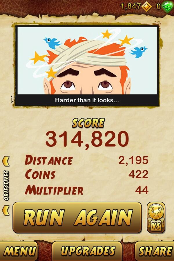 PSolaja's tweet photo. I got 314820 points while escaping from a Giant Demon Monkey. Beat that! http://t.co/F2KCrzQ1Lh http://t.co/DFNMqwNGls