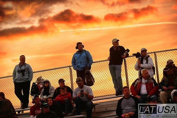 Morning at #Rolex24 @DISupdates - Race fans in the horseshoe as dawn breaks