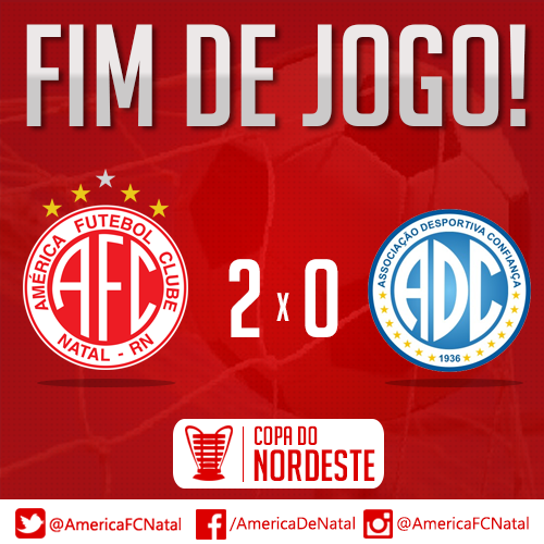 AmericaFCNatal's tweet photo. Mecão vence mais uma e segue líder isolado do Grupo A #CopaDoNordeste #SouMaisMecão http://t.co/FSZh0nbazk