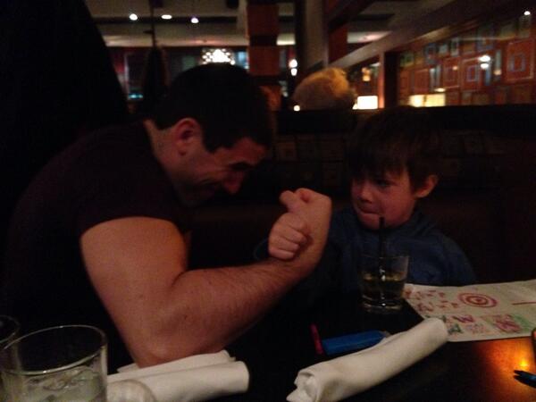 cutsicle's tweet photo. Arm wrestling to see who picks up the check http://t.co/2Ru8QaZeXz