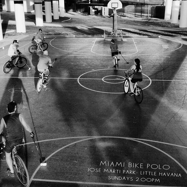 MiamiBikeScene's tweet photo. TODAY! Sunday, January 26th @MiamiBikePolo at Jose Marti Park in Little Havana / Brickell #bikepolo 3pm http://t.co/GIzzTMlyoG