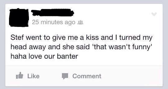 WatchThisCunt's tweet photo. Stef you bantersaurus cunt http://t.co/OULQ6J0TZA
