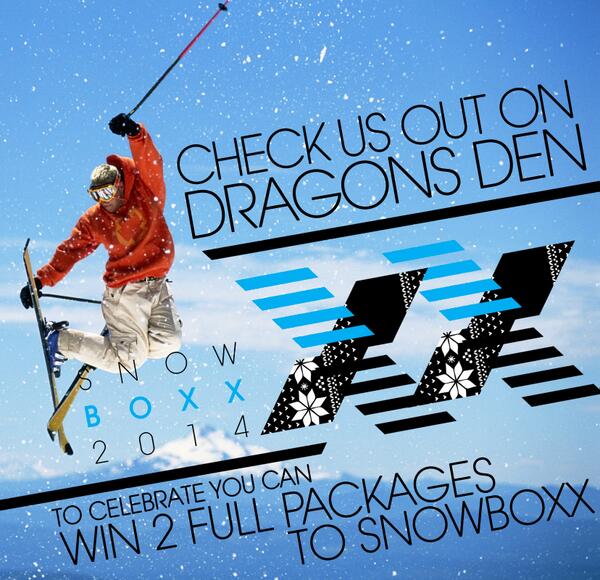 Snowboxx's tweet photo. We're giving away a free Snowboxx package for 2 to celebrate Dragon's Den!  RT to enter - http://t.co/IRm0ZUmJkK http://t.co/jK9Z3kOlKD