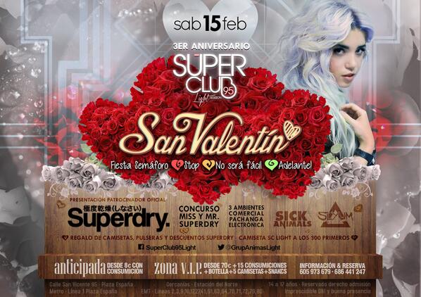 LasAnimasLight's tweet photo. ESTE 15 DE FEBRERO.... ¡VOLVEMOS!. LA FIESTA MÁS ROMÁNTICA DE VALENCIA... ¡SAN VALENTÍN EN SUPERCLUB LIGHT! http://t.co/2jF6DhajOE