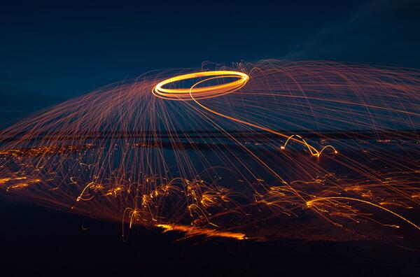 CASPhotos's tweet image. One more shot of Wirewool spinning at Cayton Bay #photography #wirewool #wirewoolspinning