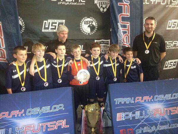 PhillyFutsal's tweet photo. 1st place in the u12 age group is the Jamestown Young Guns. It was an amazing game http://t.co/5eNQC9fcyI
