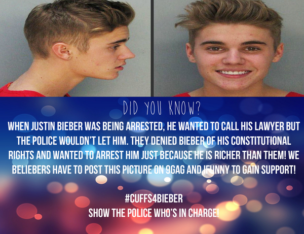 SuiseisekiD's tweet photo. @jedyble Nonviolent protest. It's really the most logical way to handle it, right? #FreeBieber #CuffsForBieber http://t.co/ljtpSpCuia