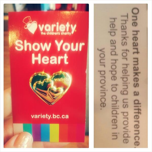 Proud to be apart of this great campaign <a href="/VarietyBC/">Variety BC</a> Show Your Heart - available at our location till Feb 14 <3