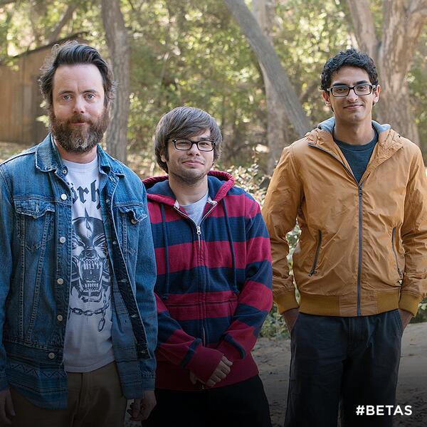 Betas's tweet photo. @JonDaly, @CharlieSaxton, &amp; @ItsKaranSoni on location for #Betas http://t.co/BMfHN6SVbg