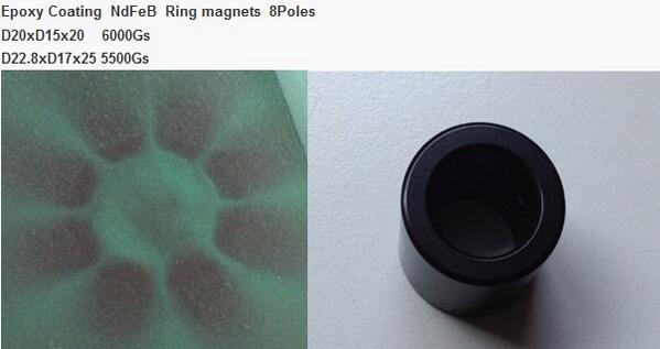 gratemagnets's tweet photo. #Multipole ring magnets NdFeB Ring magnets 8Poles Epoxy Coating D20xD15x20 6000Gs D22.8xD17x25 5500Gs http://t.co/Uy1ktrLwrS
