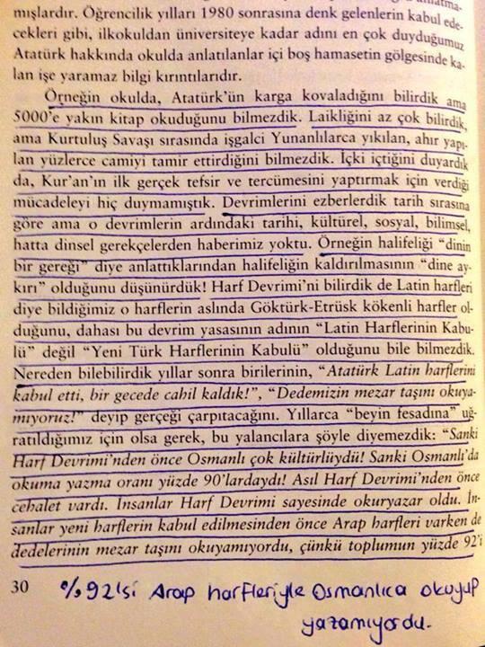 "Atatürk hakkında okulda anlatılanlar, içi boş hamasetin gölgesinde kalan işe yaramaz bilgi kırıntılarıdır."