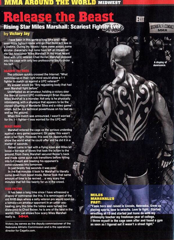 BeastMode185's tweet image. "Scariest Fighter Ever" Awesome article in Ultimate MMA Magazine!