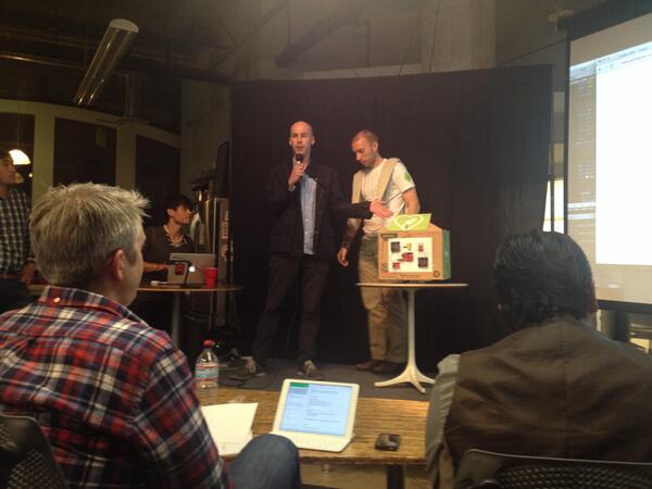 mansillaDEV's tweet photo. FeedJoy, a swell hardware hack -- intelligent food donation bins. #DoGoodSF http://t.co/Bgsqj7bRTj