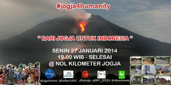 Jogja24Jam's tweet photo. #Jogja @starjogja: Yuk Partisipasi Dalam #Jogja4Humanity #SupportSinabung http://t.co/euXcmHyNz0