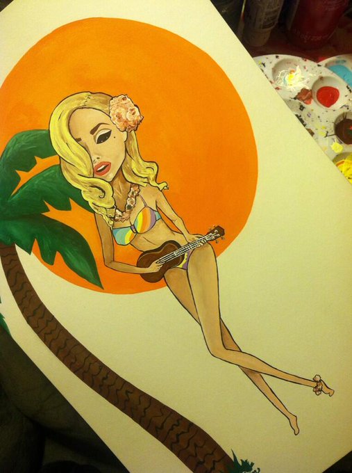 Finishing up a new "Hula Girl" #pinup painting! #LogsdonArt 🎨 http://t.co/rMs0LoEwvc<a href="/tag/pinup"class="tags">#pinup</a><a href="/tag/logsdonart"class="tags"><span>#logsdonart</span></a>