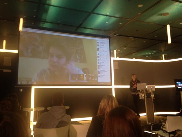 mclvanleeuwen's tweet photo. 4 Global Young Innovators live via Google Hangout in gesprek met Jessie van Doren en de zaal bij #TravConnectYP http://t.co/Y6hAGaylLx