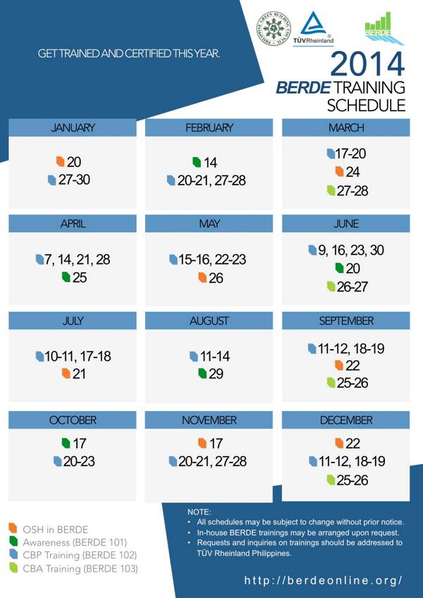 Include being a Certified BERDE Professional or Assessor in your targets for 2014: here's the schedule of trainings!