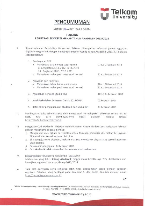 Nih kawan >> RT <a href="/infoitt/">FakultasTeknik Tel-U</a>: Ini ada pengumuman registrasi juga sob (1) #RegITT2014