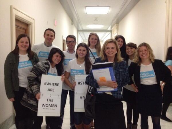 Some members of #thisisprsnl are on the Hill to #stopHR7. Thanks to <a href="/RepMaloney/">Carolyn B. Maloney</a> for being a champion for women!