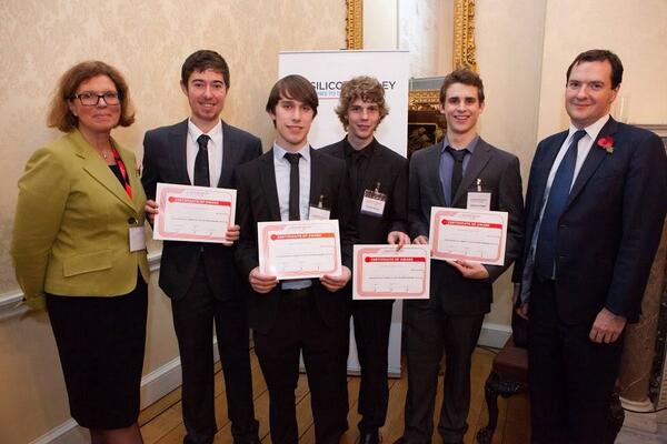 excompsci's tweet image. Our last hackathon winners @Number10gov with @George_Osborne. This sunday looks to be as good! Search #RaspberryPied