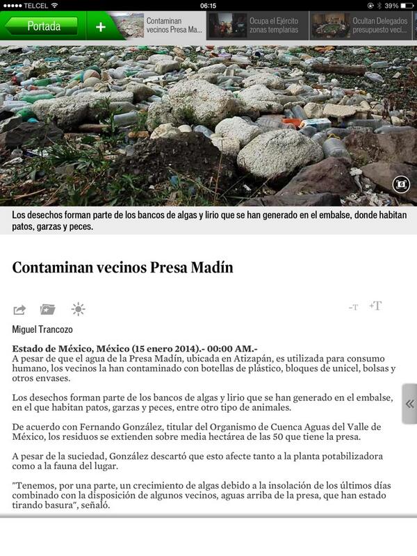 Que asco no sean marranos! q en Atizapan hagan algo contra los q usan d basurero presa Madin con uso de agua potable