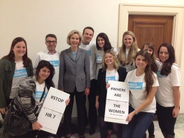 Today we are here to #StopHR7. Thanks for all you do for women, <a href="/RepLoisCapps/">Lois Capps</a>! #thisisprsnl
