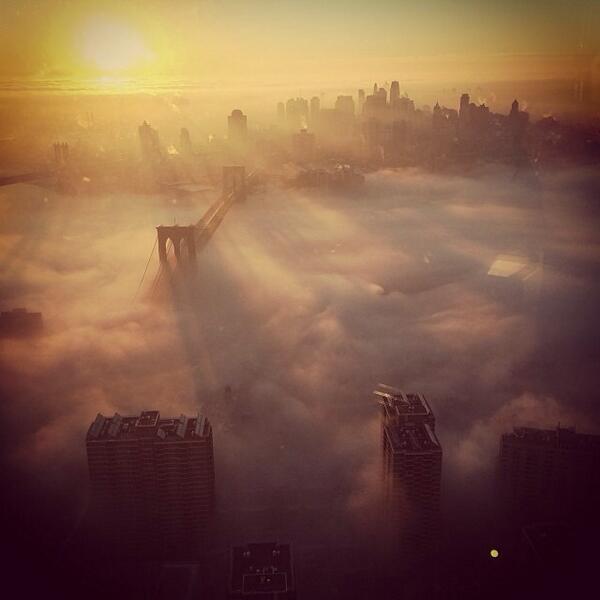 MrEchs's tweet photo. Morning fog in NYC today  CC @NY1weather http://t.co/mCgwold5b3