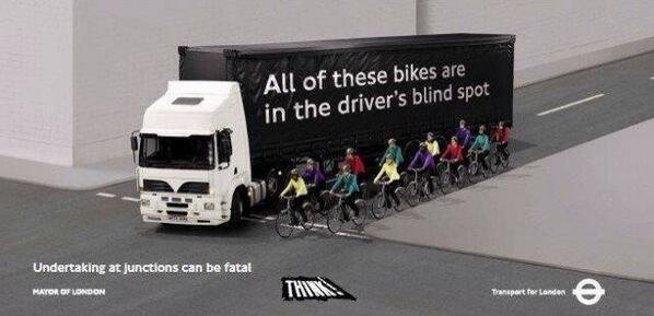 StaffsRoadHarm's tweet photo. How many cyclists can get in a blind spot?
#cyclesafe http://t.co/D9eYSPmGqg