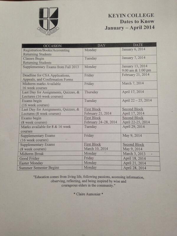 KeyinCollegeStJ's tweet photo. Dates to Know http://t.co/nB7a30lGML