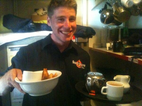 LewisMNoble's tweet photo. Getting wedges and cups off tea at work! #neverbeenhappier! #clearlydrunk! http://t.co/Gv2LdU2F7M