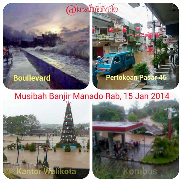 Manado banjir Rab, 15 Jan 2014