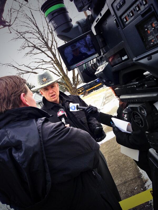 Brooks_Jarosz's tweet photo. #BREAKING #UPDATE: @OHFCSO Sheriff Zach Scott briefs reporters on pipe bomb found in home in #Colimbus. #wsyx6 http://t.co/kLQ2DfEQFj