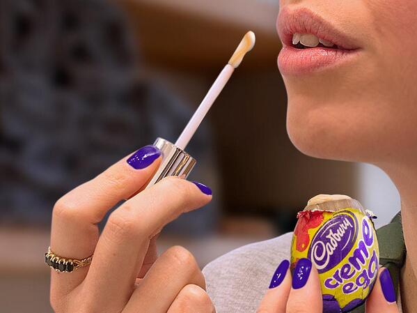 CadburyIreland's tweet photo. Creme Egg Lip Goo. Go on #HaveAFling http://t.co/7JSVQOzbXY