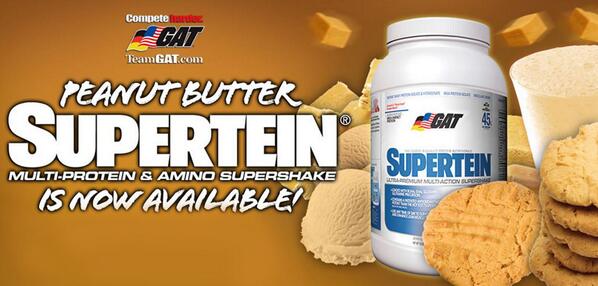 GATSPORTUSA's tweet photo. GAT's NEW Peanut Butter #Supertein is now available! Get yours here!: http://t.co/rrjHfADJA0 #Bodybuilding #Supps http://t.co/rGAfISdCnV
