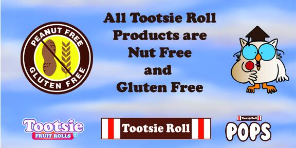 MrOwl's tweet photo. Rest Assured. All Tootsie Roll Products are Tree Nut Free, Peanut Free, Gluten Free and Kosher.  #glutenfree http://t.co/0pWQVeozr9